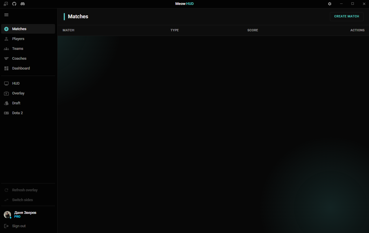 Интерфейс панели